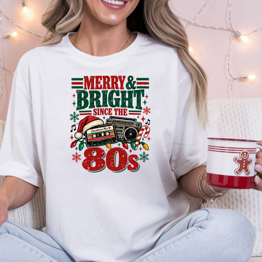 Merry & Bright Since the 80s Tee | Gildan Softstyle