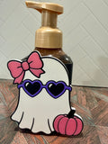 Pumpkin Ghost Front – Soap Pump Holder