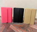 VMD Creations soap pump holder bases in pink, black and tan